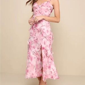 Lulu's Pink Floral Dress